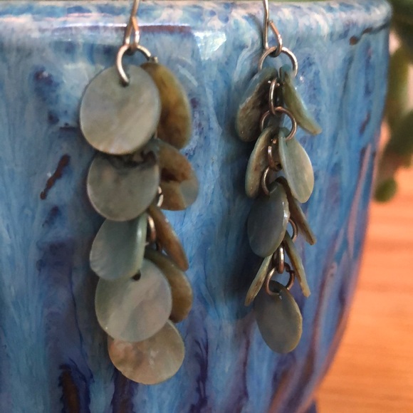 Blue/Turquoise dangly earrings - Picture 2 of 2